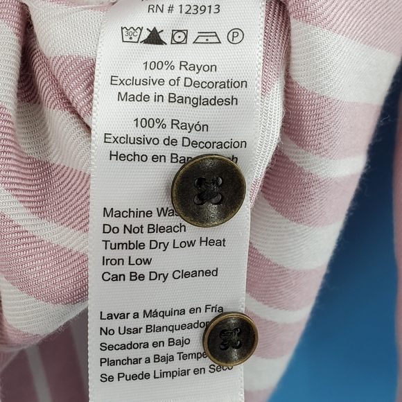 JACHS Girlfriend pink and white stripe button down top - Picture 5 of 16